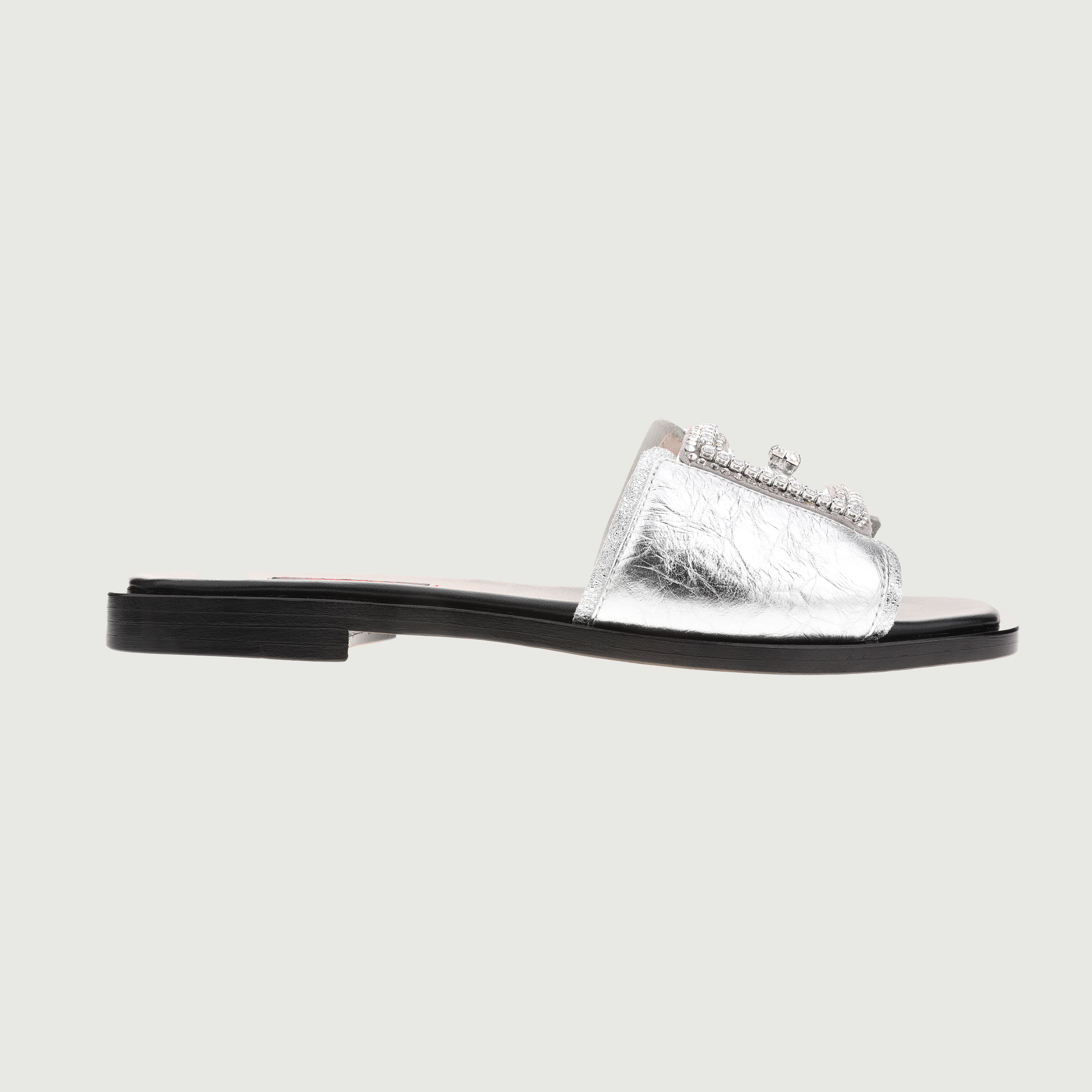 Silver Sandals with SHEME Logo