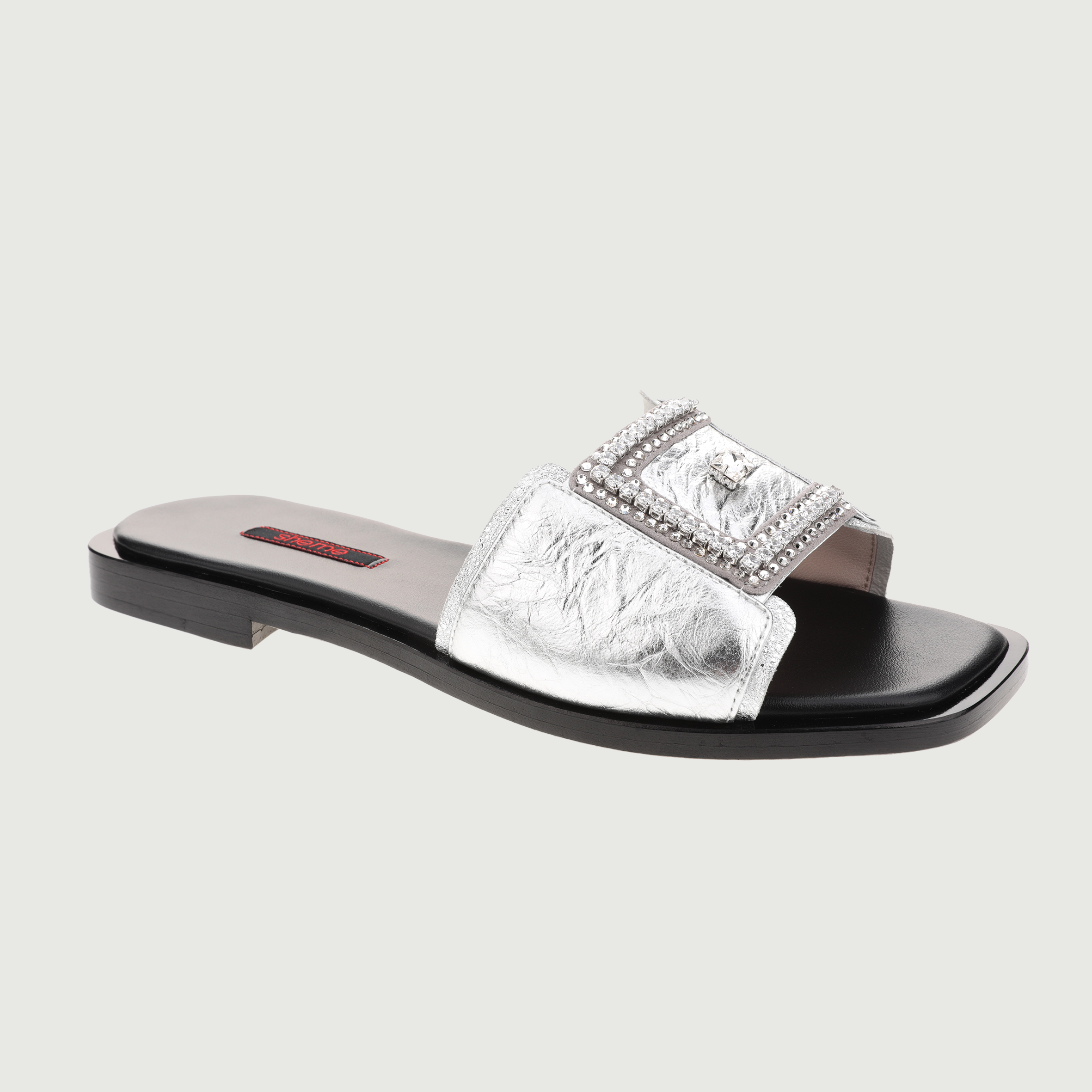 Silver Sandals with SHEME Logo