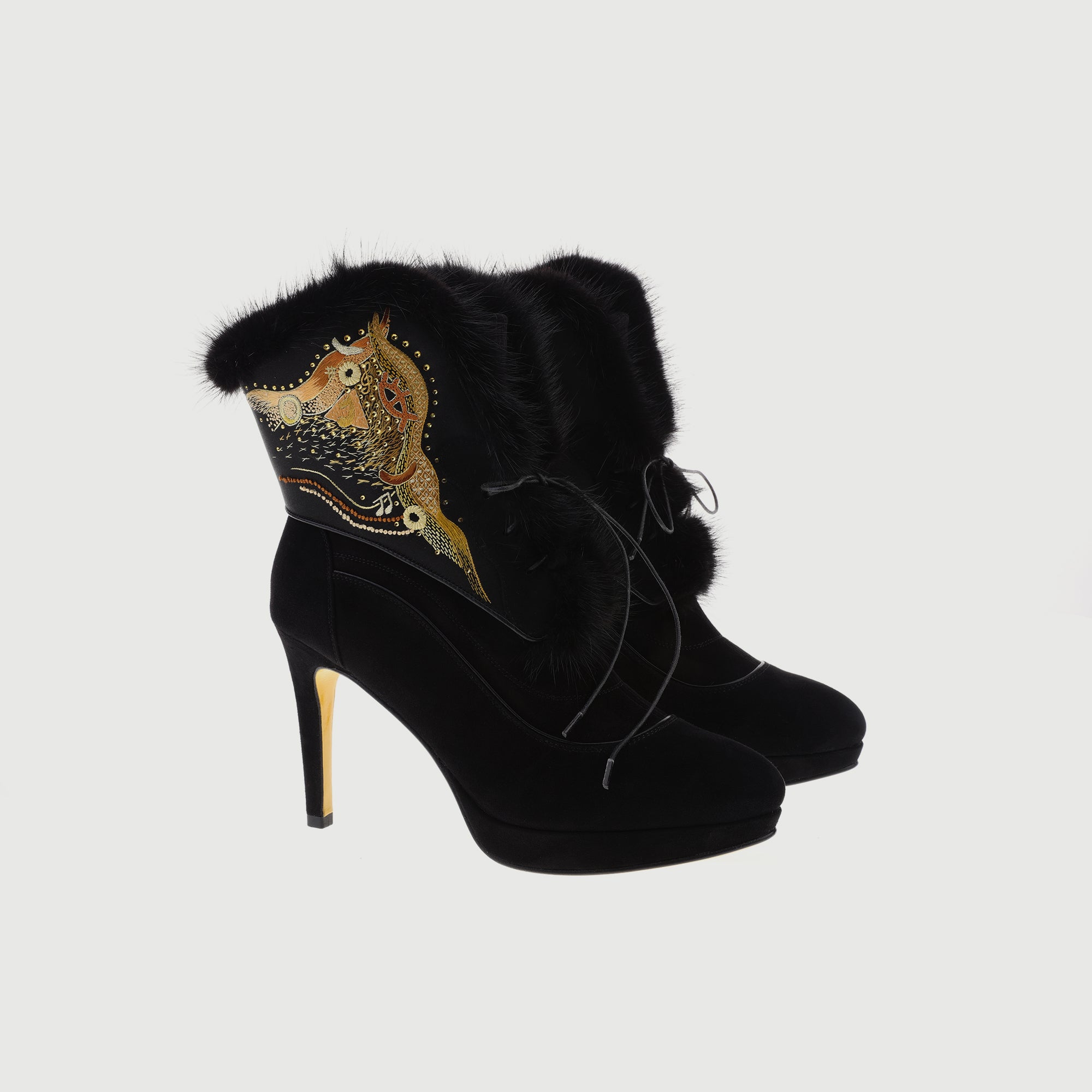 Hand-Embroidered Detachable Boots