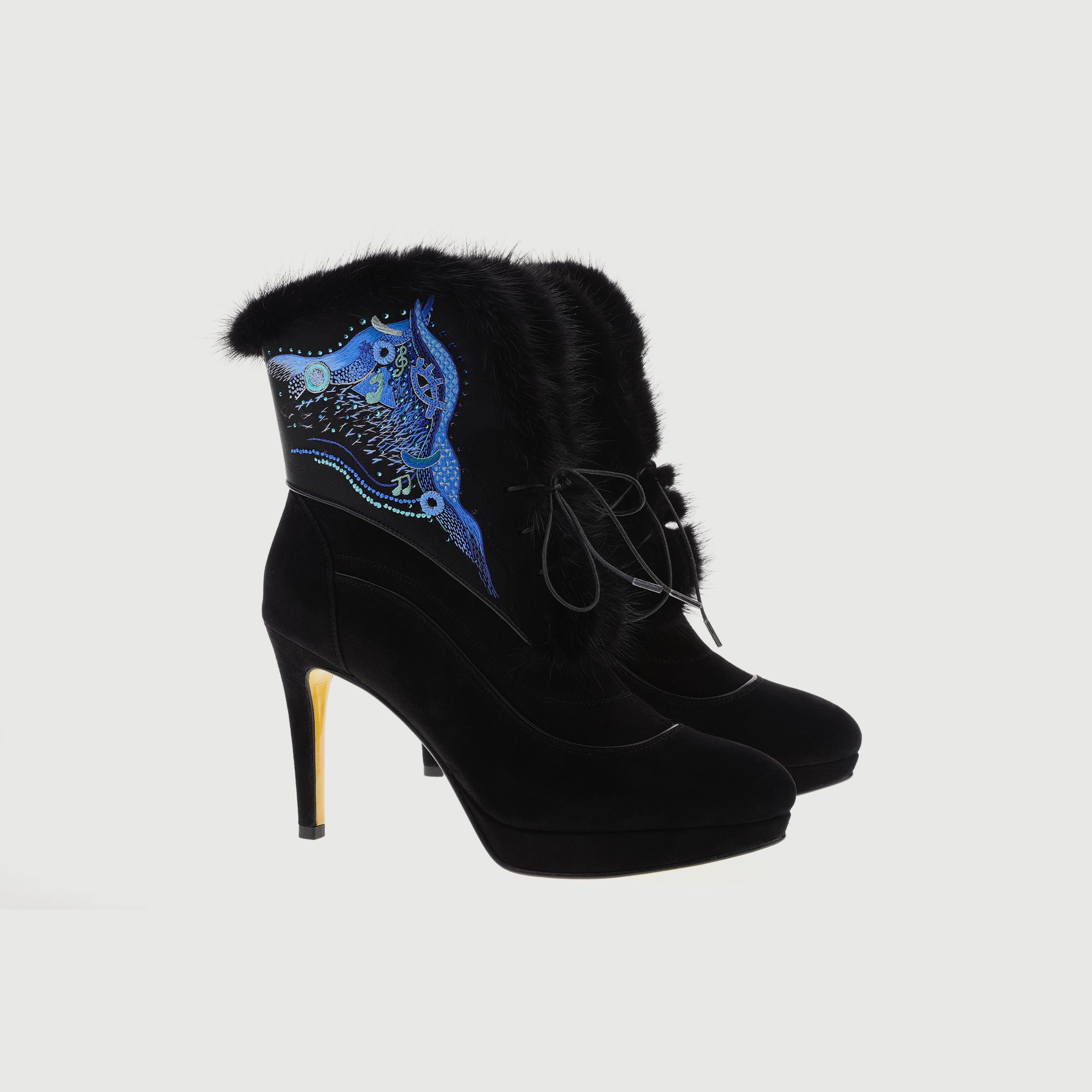 Hand-Embroidered Detachable Boots