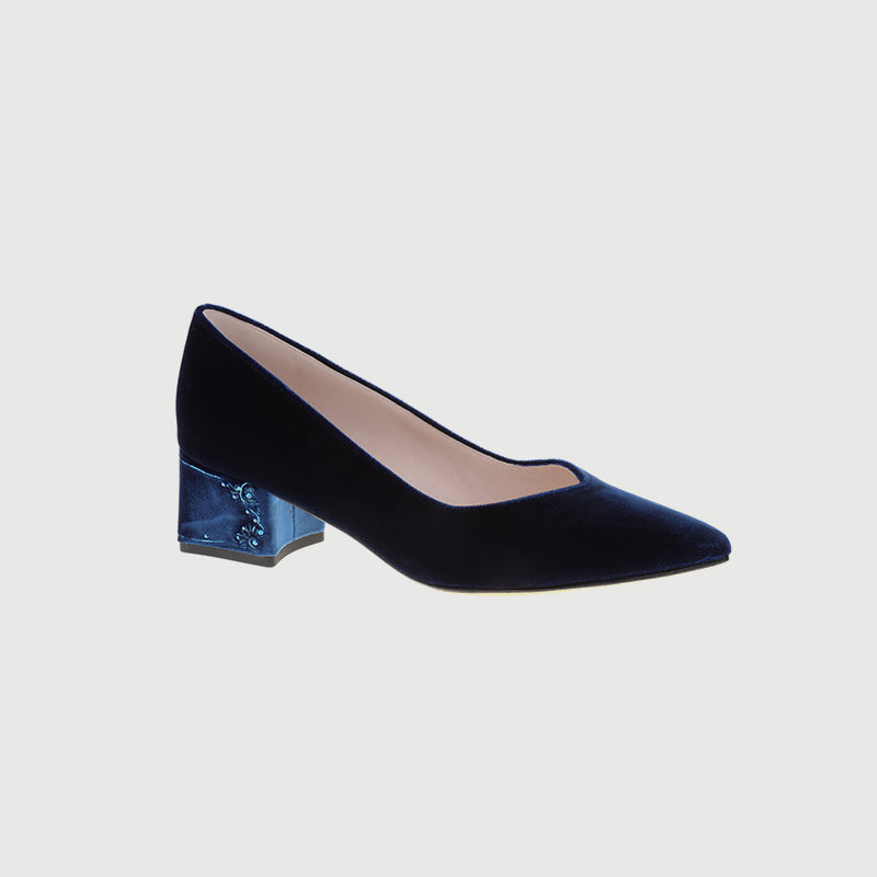 Embroidered Velvet Pumps