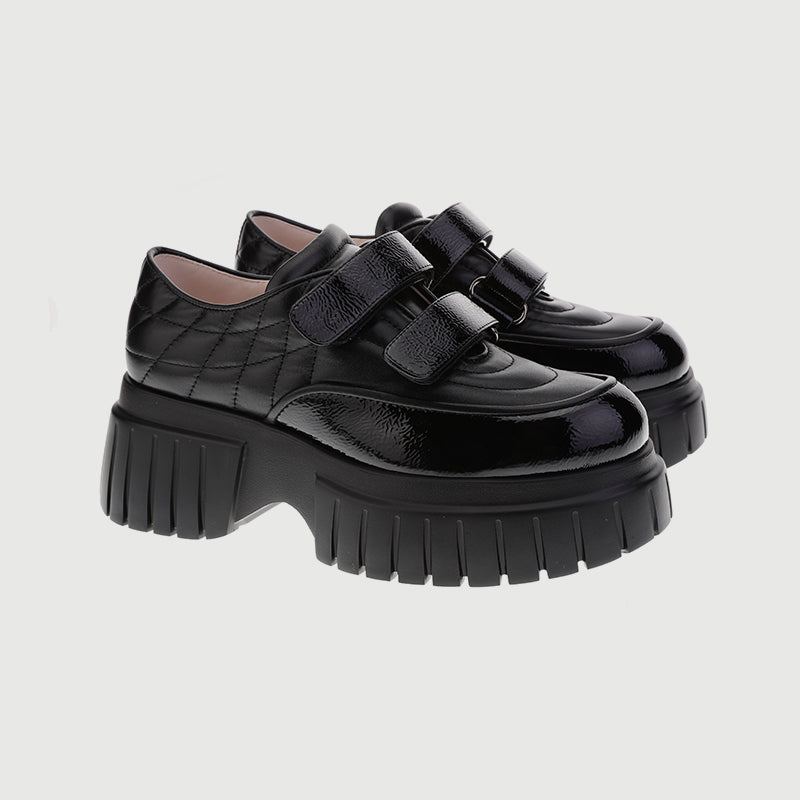 Loafers with Quilted Design and Thick Sole