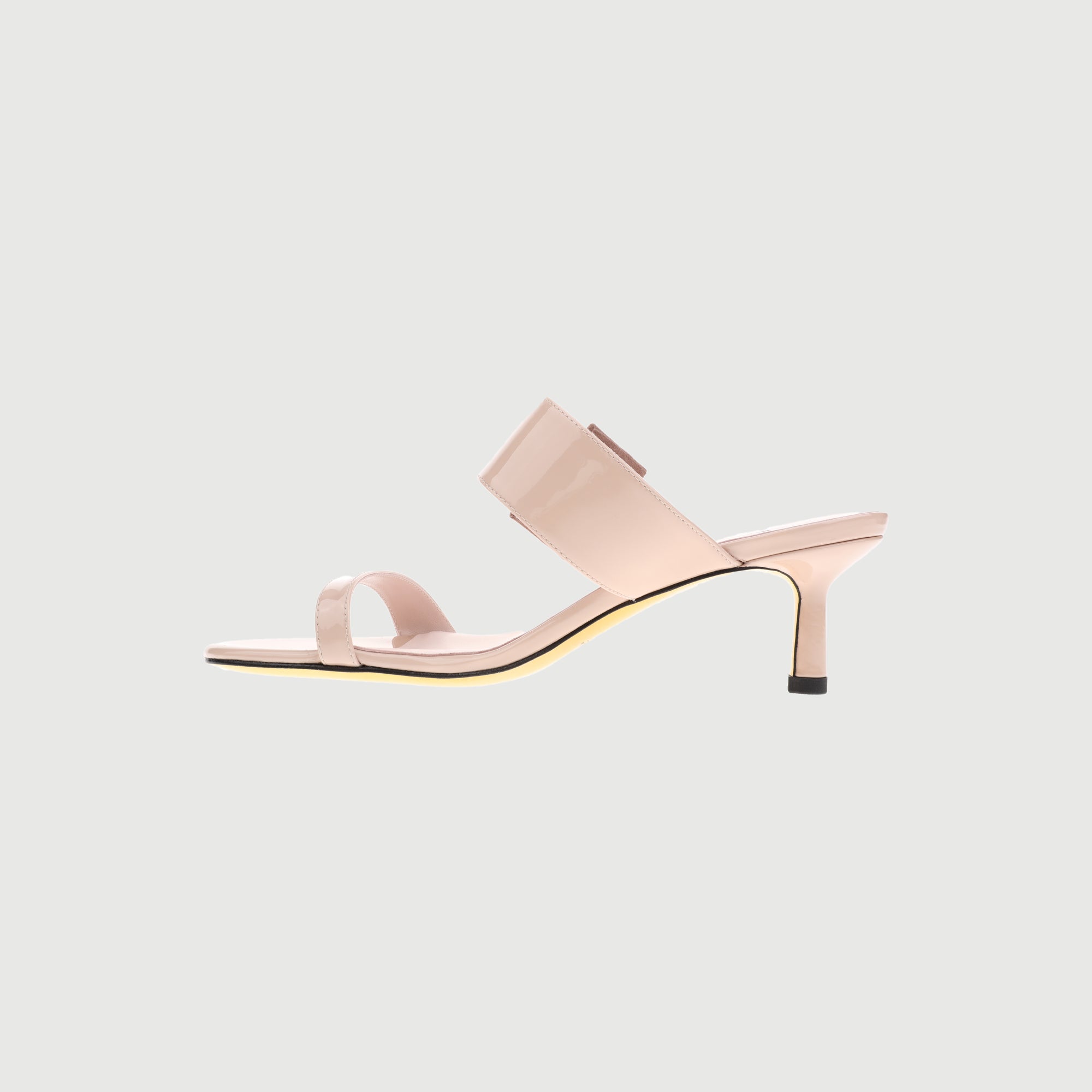 Nude sandals with crystal logo